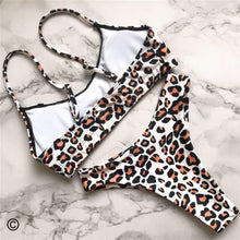 Load image into Gallery viewer, Leopard Bikini Women Swimwear Female Swimsuit Women Two Pieces Scalloped Bikini Set Swimsuits  Bathing Suit Two-pieces Bikini Set Bather Bathing Suit
