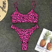 Load image into Gallery viewer, Leopard Bikini Women Swimwear Female Swimsuit Women Two Pieces Scalloped Bikini Set Swimsuits  Bathing Suit Two-pieces Bikini Set Bather Bathing Suit
