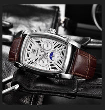 Load image into Gallery viewer, Square Luxury Mens Watch Analog Waterproof Quartz Sport Stylish Leather Strap Wrist Watch Business Design For Men

