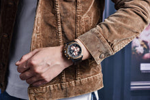 Load image into Gallery viewer, Multifunction Brown Luxury New Men's Watches Quartz Sport Chronograph Elegant Leather Bracelet Men Wrist Watch
