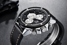 Load image into Gallery viewer, Multifunction Brown Luxury New Men's Watches Quartz Sport Chronograph Elegant Leather Bracelet Men Wrist Watch

