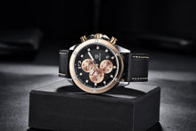 Load image into Gallery viewer, Multifunction Brown Luxury New Men's Watches Quartz Sport Chronograph Elegant Leather Bracelet Men Wrist Watch
