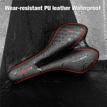 Load image into Gallery viewer, Leather Bike Saddle Road Bike Front Seat Cycling Saddles For Mens Breathable Hollow Cushion Bicycle Saddle Comfort Bike Saddle Ergonomic Waterproof Bicycle Seat For Road Bike Mountain Bike Seats
