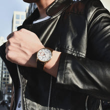 Load image into Gallery viewer, New Simple Luxury Mens Quartz Watch Casual Leather Strap Design Waterproof Comfortable Wrist Watch For Men
