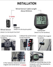 Load image into Gallery viewer, Bike Speedometer Waterproof Wired Digital Bike Ride Odometer Bicycle Cycling Speed Counter Bicycle Accessories Waterproof Cycling Odometer With Automatic Wake-Up Multi-Function LCD Backlight Display Bicycle Computer Best For Bikers
