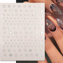 Load image into Gallery viewer, Gold 3D Nail Sticker Curve Stripe Lines Nails Stickers Gradient Adhesive Striping Tape Nail Foil Nail Art Stickers Decals Silver Strip Line Nail Decal Self-Adhesive 3D Wave Decal Decoration Metallic Curve Design Decoration for Women Girls
