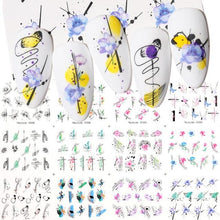 Load image into Gallery viewer, Gold 3D Nail Sticker Curve Stripe Lines Nails Stickers Gradient Adhesive Striping Tape Nail Foil Nail Art Stickers Decals Silver Strip Line Nail Decal Self-Adhesive 3D Wave Decal Decoration Metallic Curve Design Decoration for Women Girls
