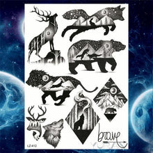 Load image into Gallery viewer, Luxury Colorful Flower Lavender Waterproof Temporary Tattoos Animals Arm Chest Tattoo Stickers Elegant Summer Style For Womens Mens
