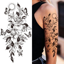Load image into Gallery viewer, Realistic Full Arm Temporary Tattoos Sleeve Fake Tatoos Warrior Lion Tiger Flower Waterproof Tattoo Stickers For Womens Mens
