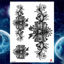 Load image into Gallery viewer, Luxury Big Tattoo Stickers Butterfly Body Arm Leg Tattoos Temporary Black Flower Rose Tattoos For Women's Adults
