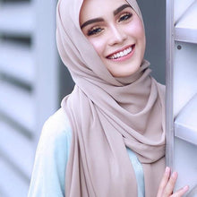 Load image into Gallery viewer, New Long Solid Colorful Soft Chiffon Hijab Elegant Scarf Wrap Lightweight Islamic Head Wear Escharpe Shawls Headband Stole Muslim Hijabs Wrap Headscarf Scarves Colors For Women
