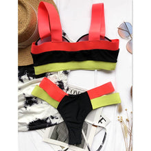 Load image into Gallery viewer, Luxury Women Black Bikini High Waist Swimwear Female 2 Pieces Set Swimsuit Bathing Suit Women Beach Women's High Waisted Bandage Bikini Set Two Piece Push Up Swimsuits
