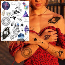 Load image into Gallery viewer, Realistic Black Temporary Small Big Tattoos Space Planets Animals Tatoos Waterproof  Face Hands Tattoos For Girls Mens
