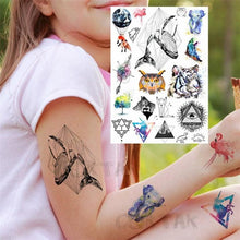 Load image into Gallery viewer, Realistic Black Temporary Small Big Tattoos Space Planets Animals Tatoos Waterproof  Face Hands Tattoos For Girls Mens
