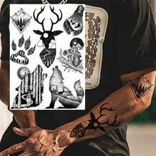 Load image into Gallery viewer, Realistic Black Temporary Small Big Tattoos Space Planets Animals Tatoos Waterproof  Face Hands Tattoos For Girls Mens
