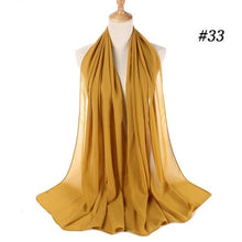 Load image into Gallery viewer, Winter Fashion Long Solid Color Soft Muslim Bubble Chiffon Hijab Scarf Shawls Hijab Elegant Scarf Wrap Lightweight Islamic Head Wear Escharpe Shawls Headband Wraps Lightweight Head Scarves Ladies Hijabs For  Women
