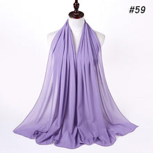 Load image into Gallery viewer, Winter Fashion Long Solid Color Soft Muslim Bubble Chiffon Hijab Scarf Shawls Hijab Elegant Scarf Wrap Lightweight Islamic Head Wear Escharpe Shawls Headband Wraps Lightweight Head Scarves Ladies Hijabs For  Women
