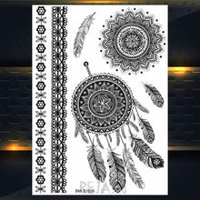 Load image into Gallery viewer, 53 Sheets Black Lace Temporary Tattoos Sticker Butterfly Flower Fake Tatoo Sticker Sexy  Black Henna Temporary Tattoos For Women

