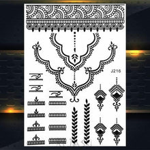 Load image into Gallery viewer, 53 Sheets Black Lace Temporary Tattoos Sticker Butterfly Flower Fake Tatoo Sticker Sexy  Black Henna Temporary Tattoos For Women
