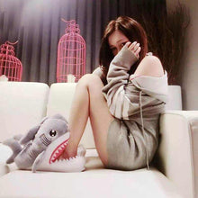 Load image into Gallery viewer, Shark Funny Shoes Girls  Indoor Slippers Home Shoes Fashion Plush Warm Slippers Women Winter Cute Shark Cozy Women Slippers With Funny Face Memory Foam Non-Slip Rubber Sole Soft Slip On Home Shoes
