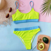 Load image into Gallery viewer, Female High Waist Swimsuit Bikini Sports Swimsuits For Women Two Piece Crop Top Bikini Set High Waist High Cut Bathing Suits Women Swimwear Two-piece Bikini Set Bathing Suit Swimwear
