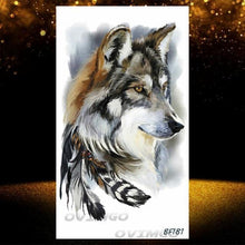 Load image into Gallery viewer, New Black Wolf Forest Sticker Tattoos Temporary Tree Fierce Animal Body Tattoo Luxury Design Custom Tatoos For Mens
