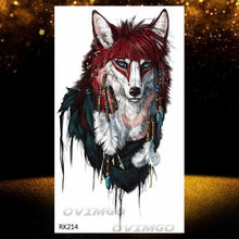 Load image into Gallery viewer, New Black Wolf Forest Sticker Tattoos Temporary Tree Fierce Animal Body Tattoo Luxury Design Custom Tatoos For Mens
