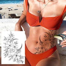 Load image into Gallery viewer, Realistic Tattoos Temporary Womens Flower Sticker Tattoos Waterproof Women Body Art Fake Legs Tattoo Stickers
