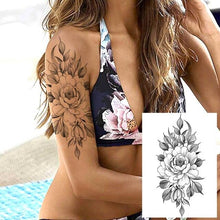 Load image into Gallery viewer, Realistic Tattoos Temporary Womens Flower Sticker Tattoos Waterproof Women Body Art Fake Legs Tattoo Stickers
