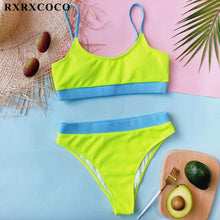Load image into Gallery viewer, Swimwear Women Ribbed Bathing Suit Female Push Up Bikini Set Women's Bathing Suit Lace up Bikini Ribbed Two Piece Swimsuit Beachwear High Waist Bikini Women's Swimsuit
