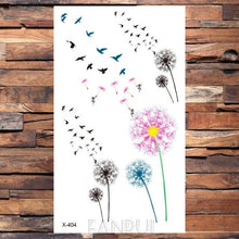 Load image into Gallery viewer, Cute Black Birds Temporary Waterproof Stickers Tattoo Flower Body Elegant Bird Butterfly Style For Womens
