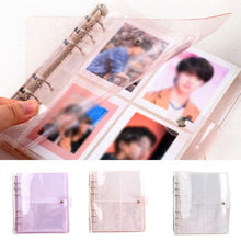Load image into Gallery viewer, 100/200 Pockets Photo Album 3/5 inches Mini Picture Case Name Card Storage Collect Book Photocard Shiny Clear 6-Ring Binder Cover Refillable Notebook Photo Album
