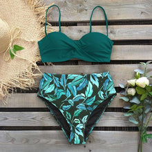 Load image into Gallery viewer, Bikini Female Swimsuit Women Swimwear Push Up Bikinis Set High Waist Swimming Suits Two Piece Set Women Swimsuit Solid Printed Bikini Push-Up Pad Swimwear Set Beachwear Ruffled Bathing Suit
