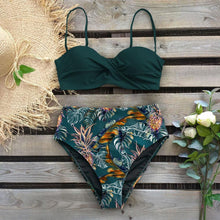 Load image into Gallery viewer, Bikini Female Swimsuit Women Swimwear Push Up Bikinis Set High Waist Swimming Suits Two Piece Set Women Swimsuit Solid Printed Bikini Push-Up Pad Swimwear Set Beachwear Ruffled Bathing Suit
