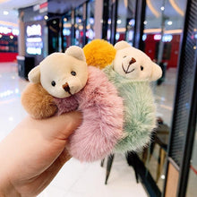 Load image into Gallery viewer, New Mink Fur Hair Rope Scrunchie Women Accessory Flurry Headband Hair Ties Elastic Fashion Hair Ring Women's Wristband Scrunchie Hairband Pom Pom Hair Tie Ring
