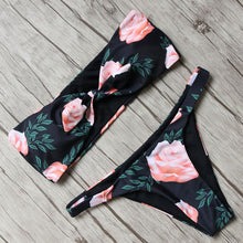 Load image into Gallery viewer, Solid Bikini Set Swimsuit Women Bikini Swimwear Female Halter Top Bathing Suit Swimming Wear Bikini High Cut Swimsuit High Waist Plus Size Summer Swimwear
