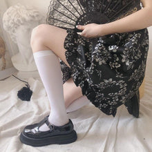 Load image into Gallery viewer, Cute Black White Velvet Warm Long Socks Solid Color Knee High Female Socks Fashion Nylon Stockings For Women

