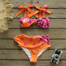 Load image into Gallery viewer, Two-Pieces Women  Push-Up Padded Bra Ruffles Bandage Bikini Set Swimsuit  Women's Bathing Suits Ruffles Flounce Bikini Sets Low Rise Two Piece Swimsuit Swimwear Bathing Suit Beachwear
