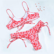 Load image into Gallery viewer, Bikinis Micro Adjustable Swimwear Women Summer Bikini Set Modern Colorful Print Beach Wear Women's Comfortable Swimsuit Knotted String Triangle Bikini Tie Side High Cut Bikini Set
