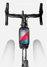 Load image into Gallery viewer, Black Bike Bag Frame Front Top Tube Cycling Bag Waterproof Phone Case Touchscreen Bag  Pack Bicycle Accessories Bike Bicycle Bag Waterproof Bike Phone Mount Bag Front Frame Top Tube Handlebar Bag Touch Screen Holder Case For Cell Phones 6.6in
