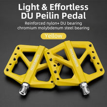Load image into Gallery viewer, Ultralight Seal Bearings Bicycle Bike Pedals Cycling Nylon Road Pedals Flat Platform Bicycle Parts Accessories Pedals Mountain Bike Pedals Lightweight Nylon Fiber Bicycle Platform Pedals For Mountain Bike
