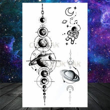 Load image into Gallery viewer, Realistic Small Planets Temporary Tattoos Arm Waterpoof Black Sticker Space Planets For Girls And Boys
