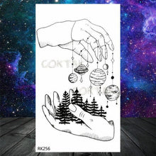 Load image into Gallery viewer, Realistic Small Planets Temporary Tattoos Arm Waterpoof Black Sticker Space Planets For Girls And Boys
