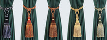 Load image into Gallery viewer, Home Decoration Polyester Tassel Tiebacks Curtain Holder Handmade Tassel Curtain Rope Holdback Window Drape Hanging Ball Tassels Curtains Buckle Sling Binding Lantern Tiebacks Handcrafted Braided Curtain Holdbacks Window Home Decor 55-90cm

