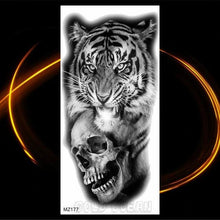 Load image into Gallery viewer, Luxury Tiger Temporary Tattoos Fox Wolf Fake Tattoo Sticker Realistic Black Animal Temporary Tattoo Stickers For Mens

