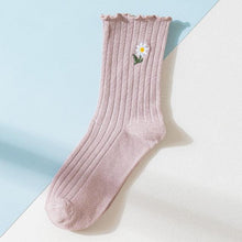 Load image into Gallery viewer, Little Flower Socks Girl's Socks Simple Solid Color Socks Women's Long Socks Kawaii Happy And Funny Breathable Socks For Women
