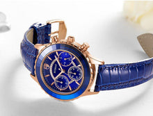 Load image into Gallery viewer, Luxury Green Business Women Watches Quartz Fashion Leather Strap Waterproof Multifunctional Wristwatch For Women
