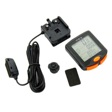 Load image into Gallery viewer, Black Mini Waterproof Bicycle Computer Wired Digital Multifunction Speedometer Waterproof Motion Sensor Bicycle Computer Odometer Cycling Multi Function Waterproof 4 Line Display With Backlight
