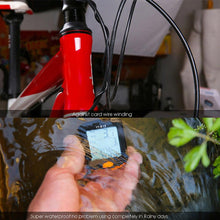 Load image into Gallery viewer, Black Mini Waterproof Bicycle Computer Wired Digital Multifunction Speedometer Waterproof Motion Sensor Bicycle Computer Odometer Cycling Multi Function Waterproof 4 Line Display With Backlight
