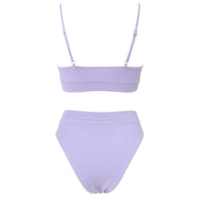 Load image into Gallery viewer, Swimwear Women Ribbed Bathing Suit Female Push Up Bikini Set Women's Bathing Suit Lace up Bikini Ribbed Two Piece Swimsuit Beachwear High Waist Bikini Women's Swimsuit
